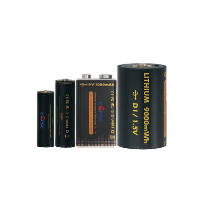 1.5V 6000mwh~9000mwh USB επαναφορτιζόμενη μπαταρία ιόντων λιθίου